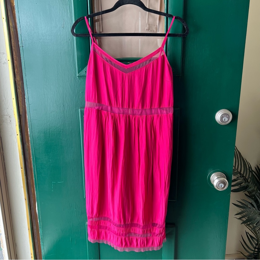 Elizabeth James Women's Hot Pink Spaghetti-Strap Slip Dress size small